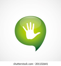 green think bubble arm symbol