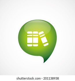 green think bubble books icon