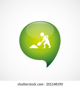 green think bubble construction works icon