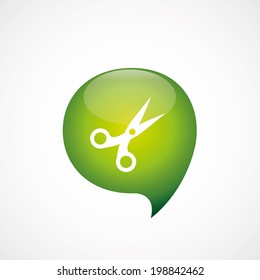 green think bubble scissors icon