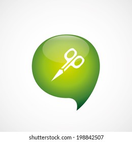 green think bubble scissors icon