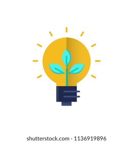 Green think flat icon