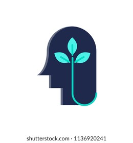 Green think flat icon