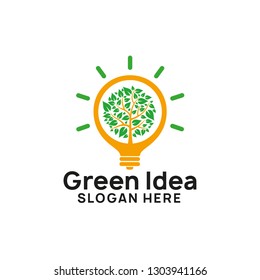 green think idea logo design template. bulb icon symbol designs