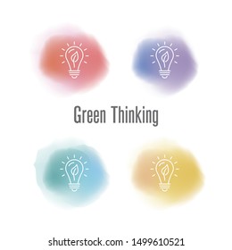GREEN THINKING AND ILLUSTRATION ICON CONCEPT
