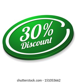 Green thirty percent discount button