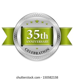 Green thirty-five year anniversary seal