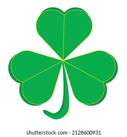 ilustración de diseño de trébol de tres hojas verde