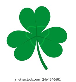 Green Three Leaf Clover. Shamrock icon isolated, on white background vector illustration