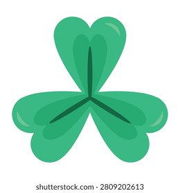 Green three leaf shamrock symbol of ireland vector icon
