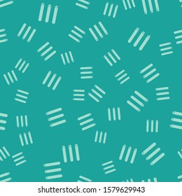 Green Three rolled sticks of cinnamon icon isolated seamless pattern on green background. Aromatic spice. Condiment for dishes. Cooking theme.  Vector Illustration