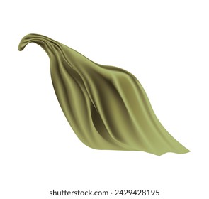 Green throwed blanket or towel, vector
