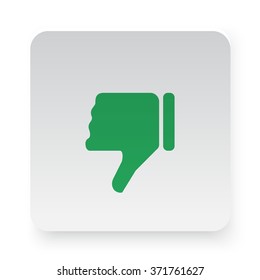 Green Thumb Down icon on white app button