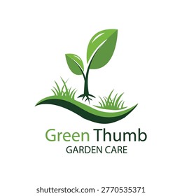Green Thumb Logo Display in Nature Themed Graphic Design Environment