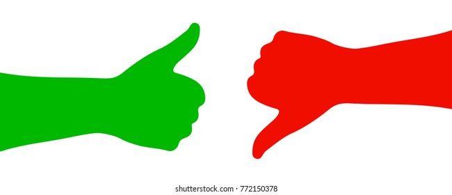 Green thumb up and red down - for stock