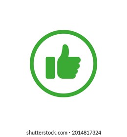 Green thumbs up icon with white background