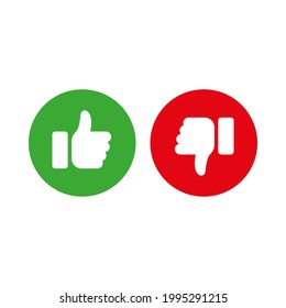 Green thumbs up and red thumbs down icons