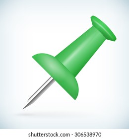 green thumbtack detailed icon vector illustration. isolated.
