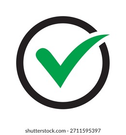 Icono de símbolo de confirmación de Aprobación de garrapata verde