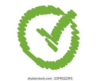 Green tick check mark checkmark concept. Vector design graphic illustration