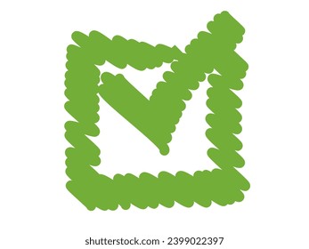 Green tick check mark checkmark concept. Vector design graphic illustration