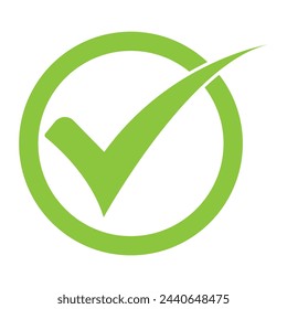green tick check mark icon vector. symbol for web site Computer and mobile vector.