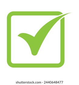 green tick check mark icon vector. symbol for web site Computer and mobile vector.