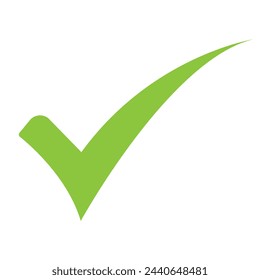 green tick check mark icon vector. symbol for web site Computer and mobile vector.