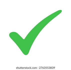 Green Tick Check Mark Isolated Icon, Vector Illustration