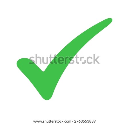 Green Tick Check Mark Isolated Icon, Vector Illustration