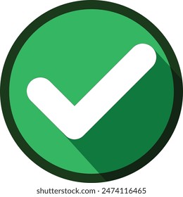 green tick check mark right approve clipart illustration vector