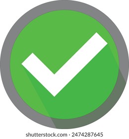 green tick check mark right approve clipart illustration vector