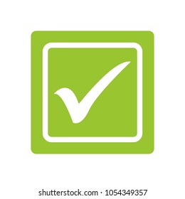 Green tick. Green check mark. Tick symbol, icon, sign in green color. Done. Stock vector illustration.