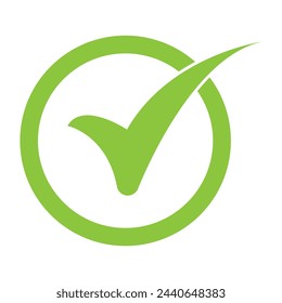 Green tick. Green check mark. Tick symbol, icon, sign in green color. Done. Stock vector illustration. green tick check mark icon vector