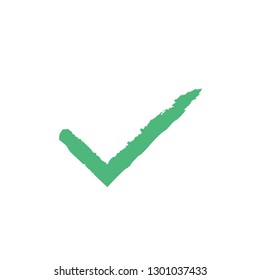 Green tick check mark, textured icon