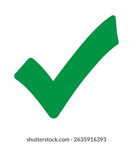 Green tick check marks, approval signs design. Green OK symbol icon for check box. Check list mark, choice option, test done successfully, quiz or survey sign. Acceptance symbol vector button for YES.