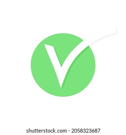 Green tick checkbox vector illustration isolated on white background