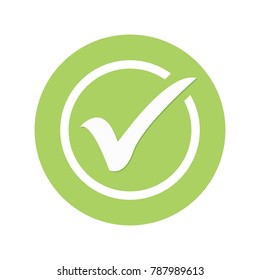 Green tick checkbox vector illustration isolated on white background