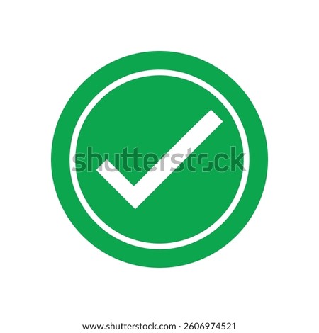Green Tick Checkmark Icon | Verified Approval Vector Image