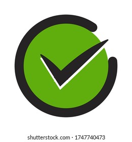 Green tick confirm or Checkmark flat icons for apps and websites