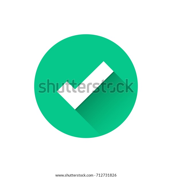 Green Tick Flat Icon Circle Vector Stock Vector (Royalty Free) 712731826