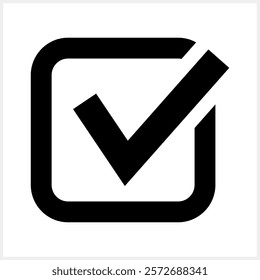 Green tick icon Check mark clipart. Yes symbol. Vector stock illustration