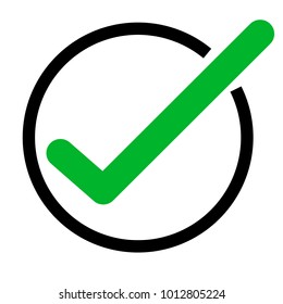 green tick icon on white background. green check mark icon. tick symbol. flat style. vector tick sign.