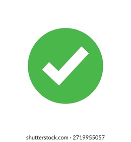 Icono de ilustración de garrapata verde que representa la respuesta correcta, la Aprobación, el éxito, la confirmación y la acción positiva