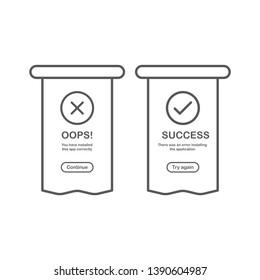Green tick and red cross check marks vector icon concept isolated on white background