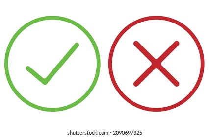 green tick and red cross icon