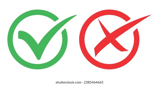  Ilustración vectorial de icono cruzado verde 