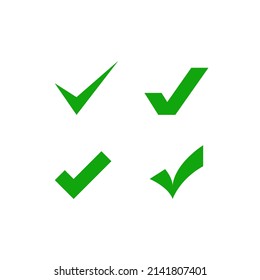 Green Ticks Icon Set Different Ticks Stock Vector (Royalty Free