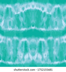 Grüne Bindefarben Textur Streifen nahtlose Vektormuster. Handgezeichneter Shibori-Druck. Tintenfisch strukturierter japanischer Hintergrund. Moderne Batik-Tapete. Aquarellfarben, unendlicher Hintergrund für Stoff, Tapete