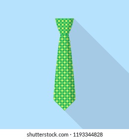 Green tie icon. Flat illustration of green tie vector icon for web design